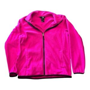 North Face Bright Pink Full-Zip Fleece Jacket, Girls size XL (18)